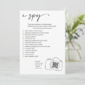 Modern Minimalist Ik spion bruiloft spel Foto's de Programmakaart (Staand voorkant)