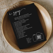 Modern Minimalist Ik spion bruiloft spel Foto's de Programmakaart