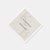 Modern Minimalist Ivory Monogram Wedding Servet (Hoek)