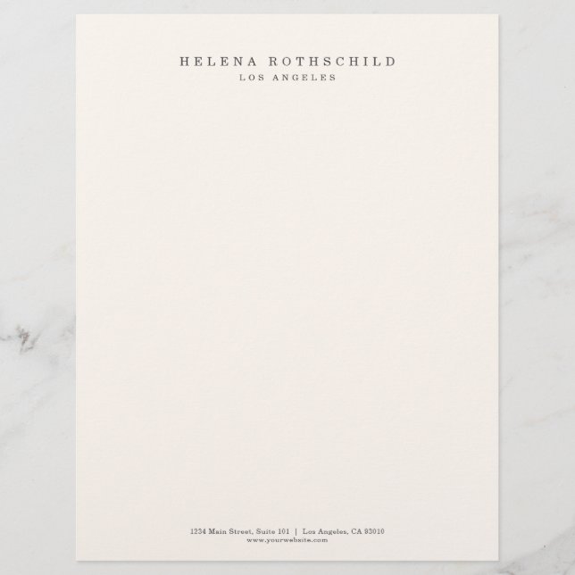 Modern Minimalist Ivory Professional Business Briefhoofd (Voorkant)