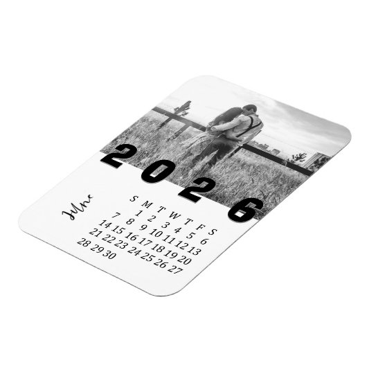 Modern Minimalist June 2026 Photo Calendar Magneet (Linkerzijde)