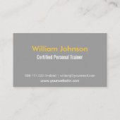 Modern minimalist Kettlebell Personal Trainer Visitekaartje (Achterkant)