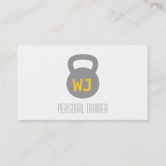 Modern minimalist Kettlebell Personal Trainer Visitekaartje (Voorkant)