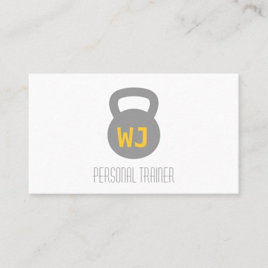 Modern minimalist Kettlebell Personal Trainer Visitekaartje (Voorkant)