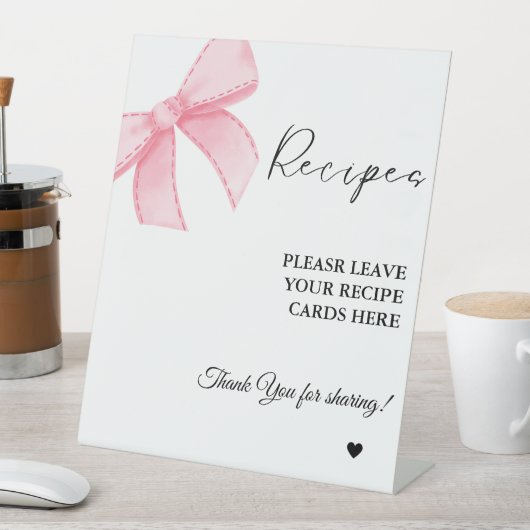 Modern Minimalist Laat je Recepten Vrijgezellenfee Reclamebord Met Voetstuk (Insitu)