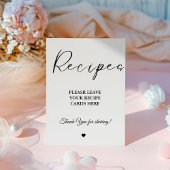 Modern Minimalist Laat je Recepten Vrijgezellenfee Reclamebord Met Voetstuk