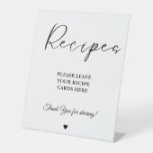 Modern Minimalist Laat je Recepten Vrijgezellenfee Reclamebord Met Voetstuk (Voorkant)