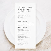 Modern minimalist Laten we de trouwmenukaart opete Menu