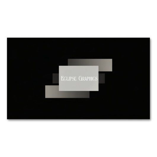 Modern Minimalist Layered Geometric Grey Black Magnetisch Visitekaartje (Voorkant)