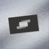Modern Minimalist Layered Geometric Grey Black Magnetisch Visitekaartje (Voorbeeld)