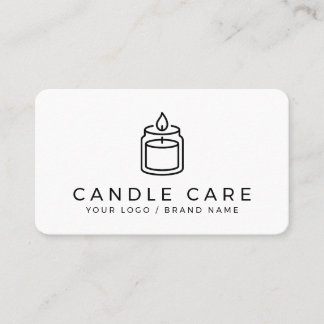 Modern Minimalist Line Art Candle Care Instruction Visitekaartje