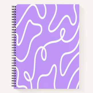 Modern Minimalist Line Art Lavender Purple Wavy Notitieboek