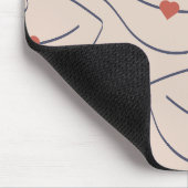 Modern Minimalist Line Art Lips Terracotta Red Muismat (Hoek)