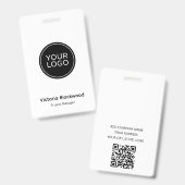 Modern Minimalist Logo ID Badge | Custom Company  (Front & Back)