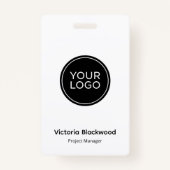 Modern Minimalist Logo ID Badge | Custom Company  (Voorkant)