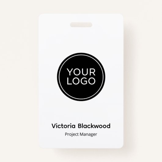 Modern Minimalist Logo ID Badge | Custom Company  (Voorkant)