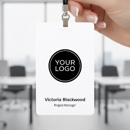 Modern Minimalist Logo ID Badge | Custom Company 