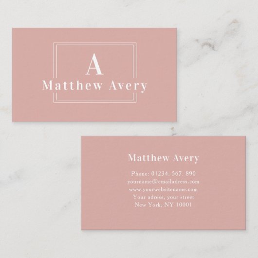 Modern Minimalist Logo Monogramm Visitekaartje (Voorkant / Achterkant)