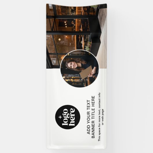 Modern Minimalist Logo Professional Business  Spandoek (Verticaal)