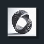 Modern Minimalist Loop Art - Abstract 3D twisted Canvas Afdruk<br><div class="desc">A captivating minimalist digital artwork featuring a dynamic, twisted ring structure composed of intricate parallel lines. The design creates a mesmerizing Moebius-strip effect, symbolizing continuity and elegance through a sophisticated 3D perspective. Set against a clean, light background, this monochromatic piece is ideal for modern executive offices, minimalist luxury interiors, or...</div>