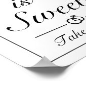 Modern minimalist Love is Sweet Treat Wedding Sign Poster (Hoek)