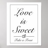 Modern minimalist Love is Sweet Treat Wedding Sign Poster (Voorkant)