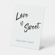 Modern minimalist Love is Sweet Wedding Pedestal S
