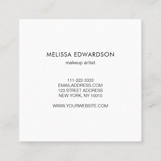 Modern minimalist luminous silver professional vierkante visitekaartje (Achterkant)