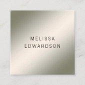 Modern minimalist luminous silver professional vierkante visitekaartje (Voorkant)