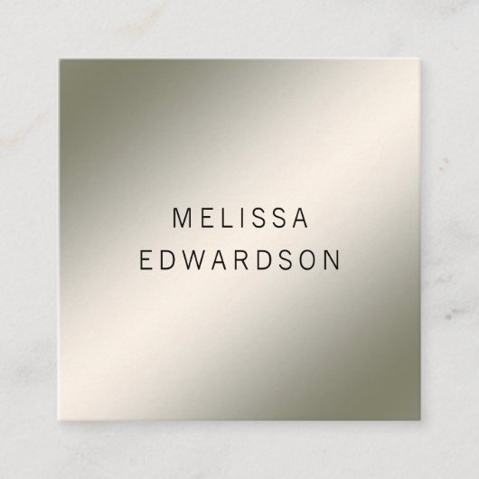 Modern minimalist luminous silver professional vierkante visitekaartje (Voorkant)