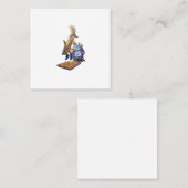 Modern Minimalist Luxury Cyber Shark - Neon Aesthe Vierkante Visitekaartje (Voorkant / Achterkant)