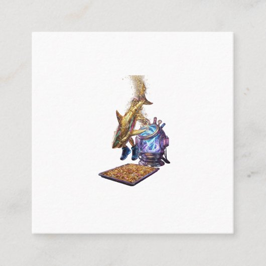 Modern Minimalist Luxury Cyber Shark - Neon Aesthe Vierkante Visitekaartje (Voorkant)