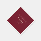 Modern Minimalist Maroon Birthday  Servet (Hoek)