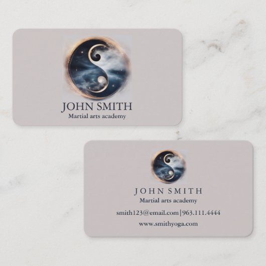 Modern Minimalist Martial Arts Yin Yang Karate  Visitekaartje (Voorkant / Achterkant)