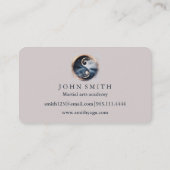 Modern Minimalist Martial Arts Yin Yang Karate  Visitekaartje (Achterkant)