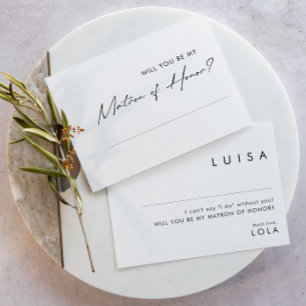 Modern minimalist Matron of Honor proposal Kaart