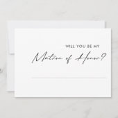 Modern minimalist Matron of Honor proposal Kaart (Voorkant)