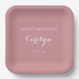 Modern Minimalist Mauve Birthday  Papieren Bordje