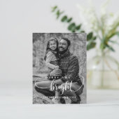 Modern minimalist, Merry and Bright Family Postca Briefkaart (Staand voorkant)