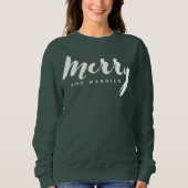 Modern Minimalist Merry and Married Script Custom Trui (Voorkant)