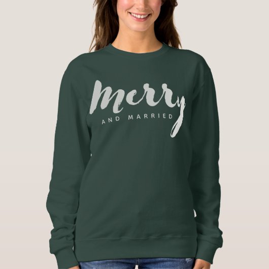 Modern Minimalist Merry and Married Script Custom Trui (Voorkant)