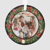 Modern Minimalist Merry Christmas Family Photo Ornament (achterkant)