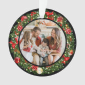 Modern Minimalist Merry Christmas Family Photo Ornament (voorkant)