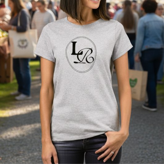 Modern Minimalist Monogram Crest T-shirt