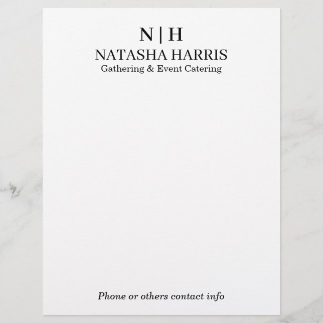 Modern Minimalist Monogram Logo letterhead Briefhoofd (Voorkant)