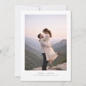 Modern Minimalist Monogram Photo Wedding Kaart (Achterkant)