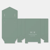 Modern minimalist Monogram Wedding Sage Green Bedankdoosjes (Ongevouwen)