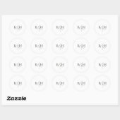 Modern Minimalist Monogram Wedding Sticker (Vel)