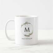 Modern Minimalist Monogram Wreath Coffee Mug Koffiemok (Links)