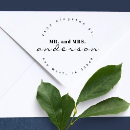 Modern minimalist Mr en Mrs Return Address Rubberstempel